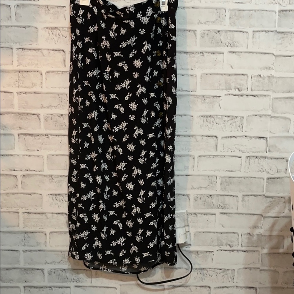 long floral print skirt